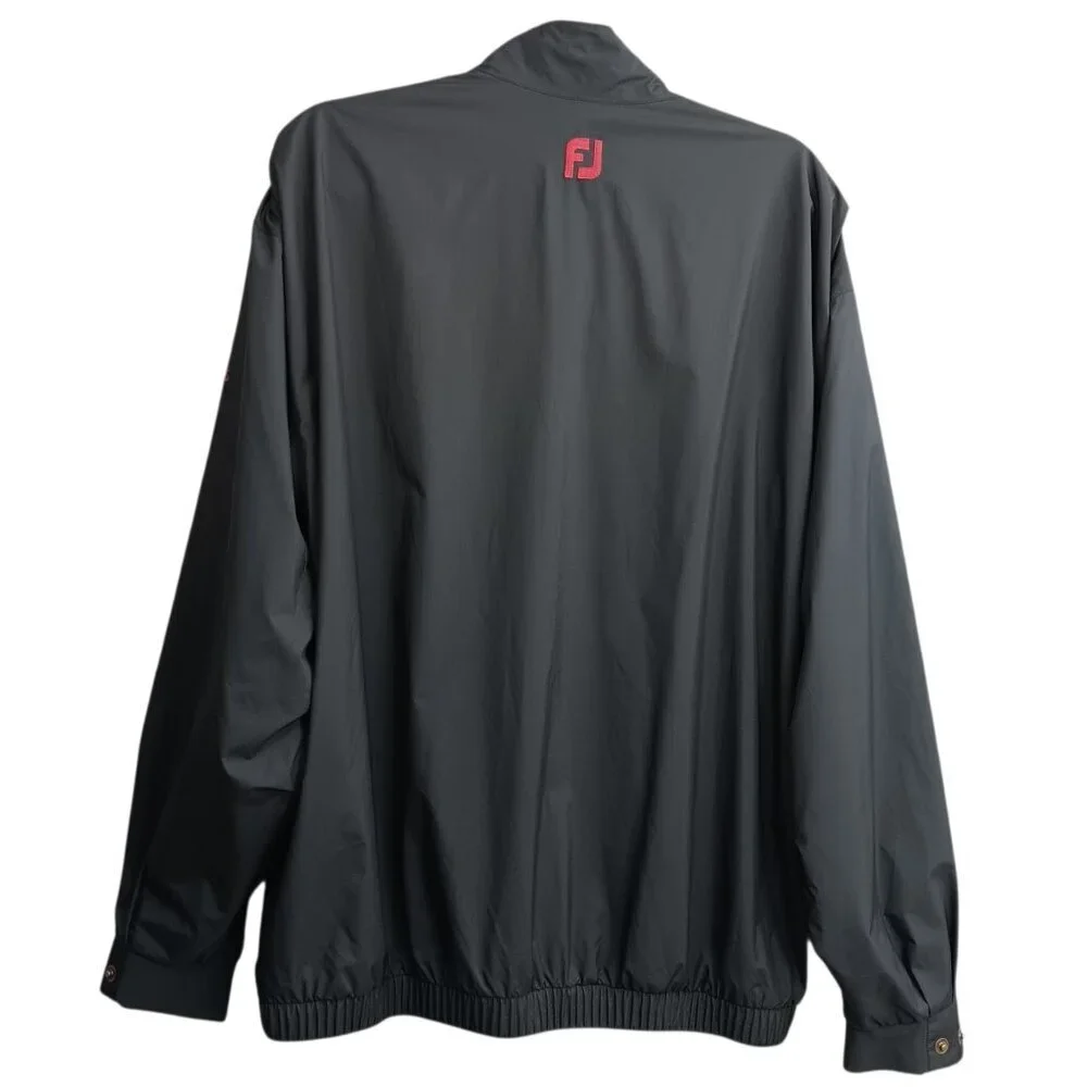 DRYJOYS by FOOTJOY Men's 1/2 Zip Golf Jacket Pullover Windbreaker Black Red Sz.M